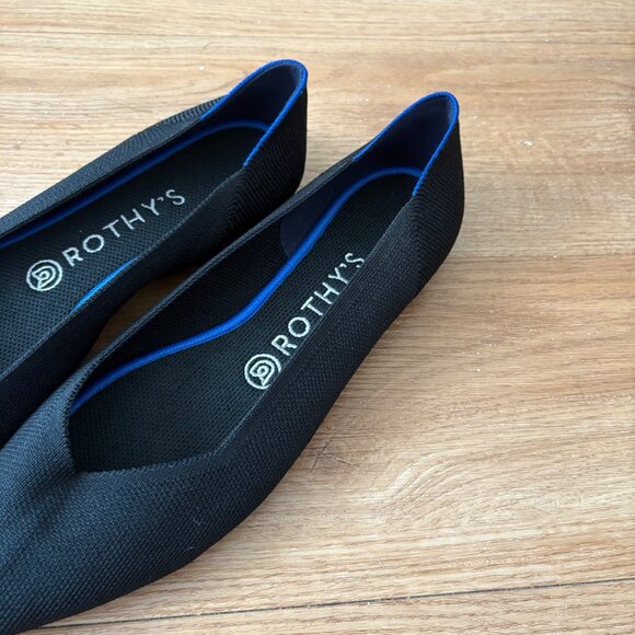 Rothy’s The Point Knit Ballet Flat Shoes Black Women’s Size 9.5 - Picture 3 of 8